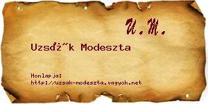Uzsák Modeszta névjegykártya